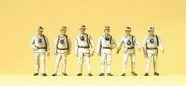 Preiser 10555 HO Scale Working People -- Miners w/Masks pkg(6)
