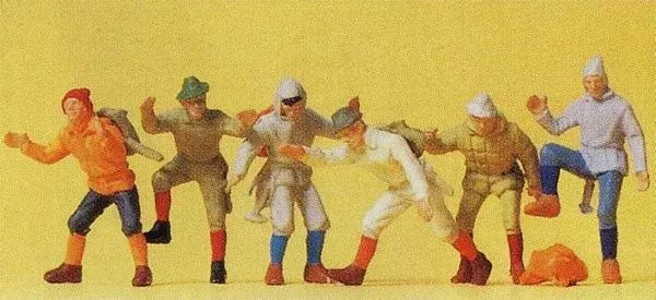 Preiser 14082 HO Scale Recreation & Sports — Mountain Climbers pkg(6)