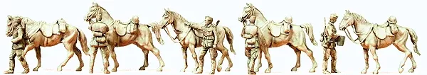 Preiser 16607 HO Scale Former German Army WWII Unpainted Figures -- Standing Cav