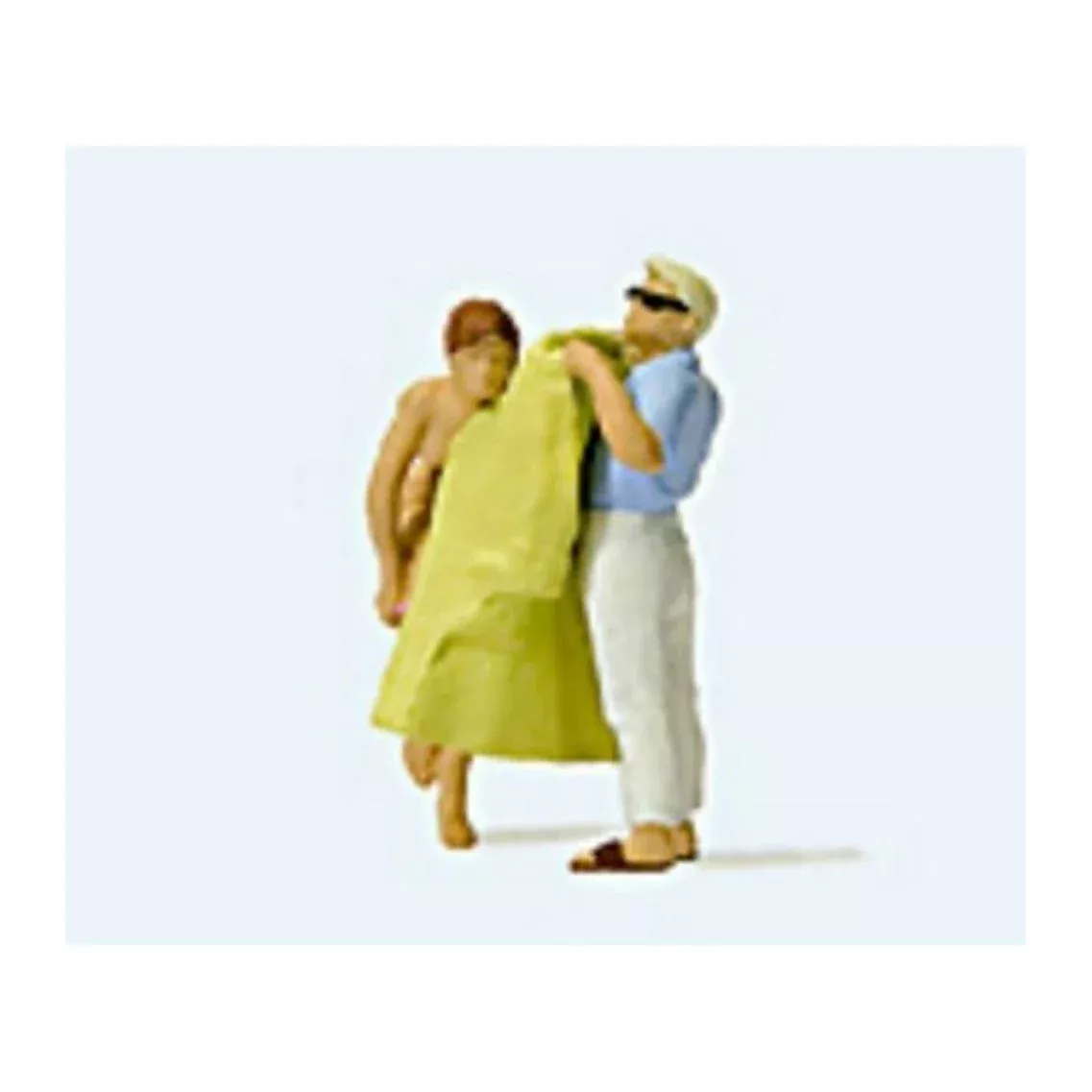 Preiser 28162 HO Scale Changing Clothes on the Beach -- pkg(2)