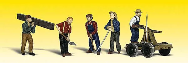 Rail Workers & Tools 8 Figures for HO Scale Model Railroads