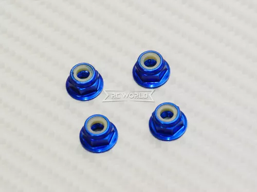 RC 1/10 Anodized AluminumM4 Nylon Center NUT CAP -4 pcs- Dark BLUE