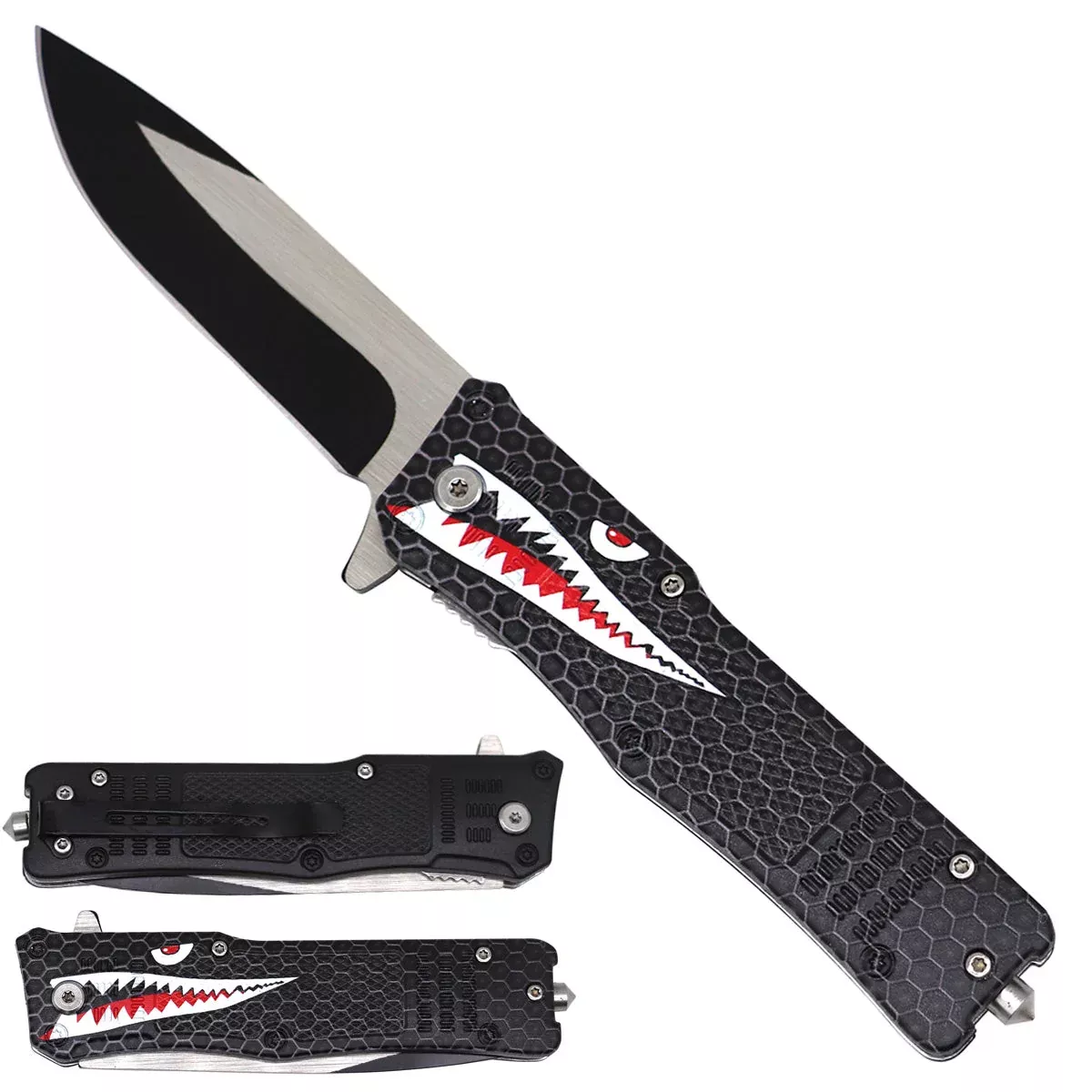 Shark Handle Spring Assisted Pocket Knife