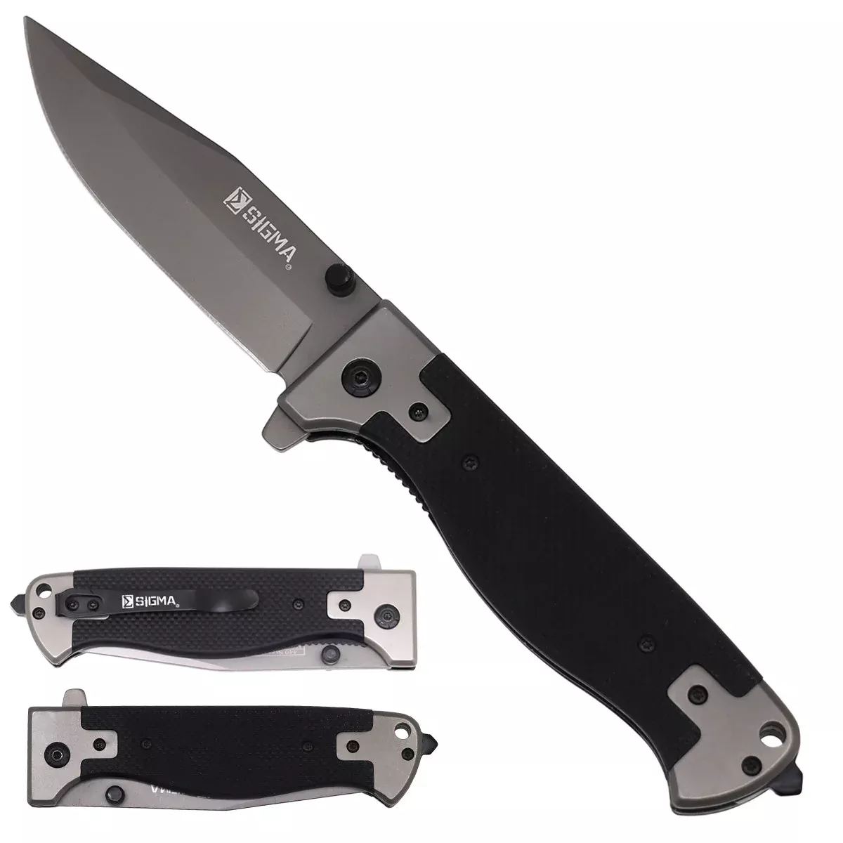 Sigma Ball Bearing Flipper Knife – Black Handle