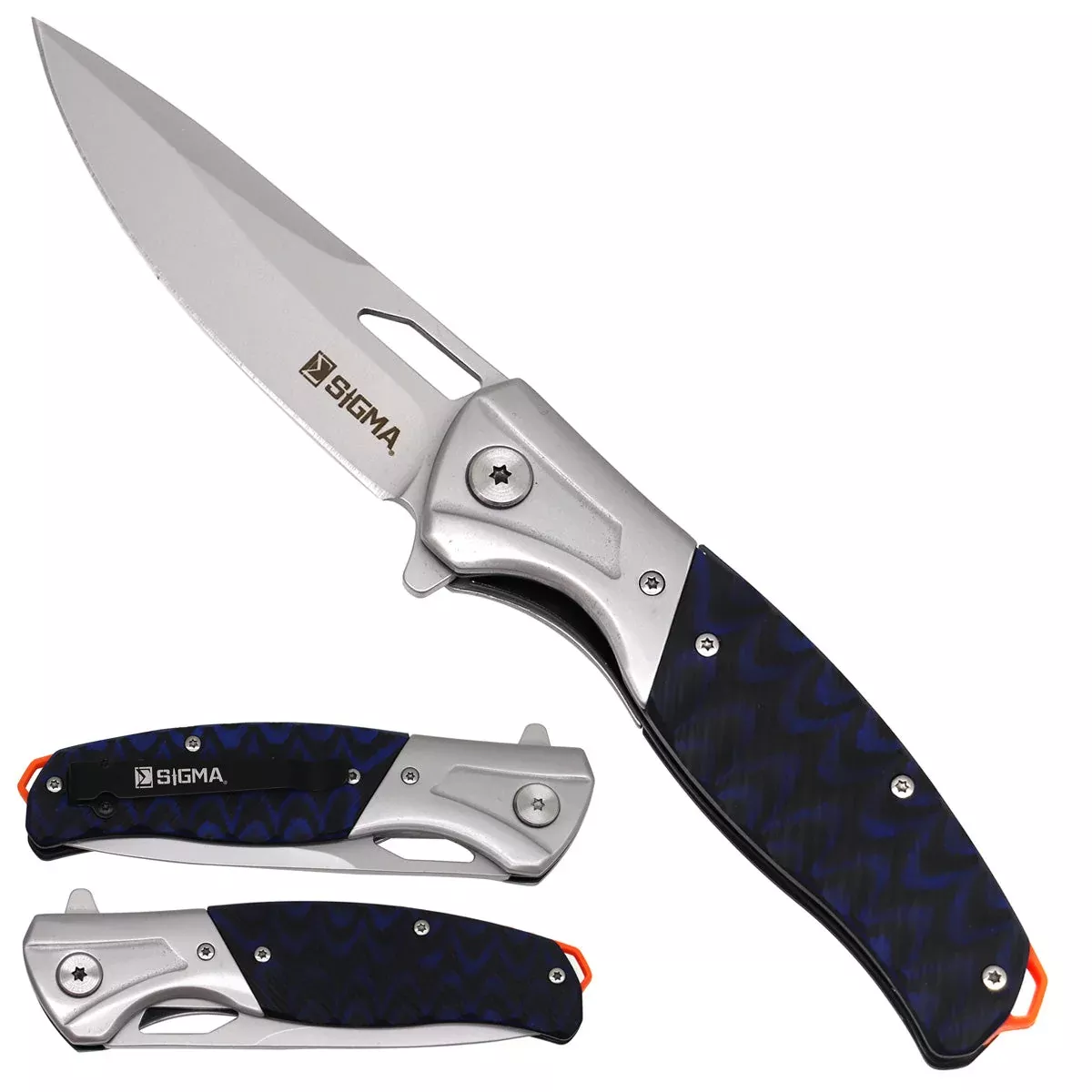 Sigma Ball Bearing Flipper Knife – Gray Titanium and Micarta Handle