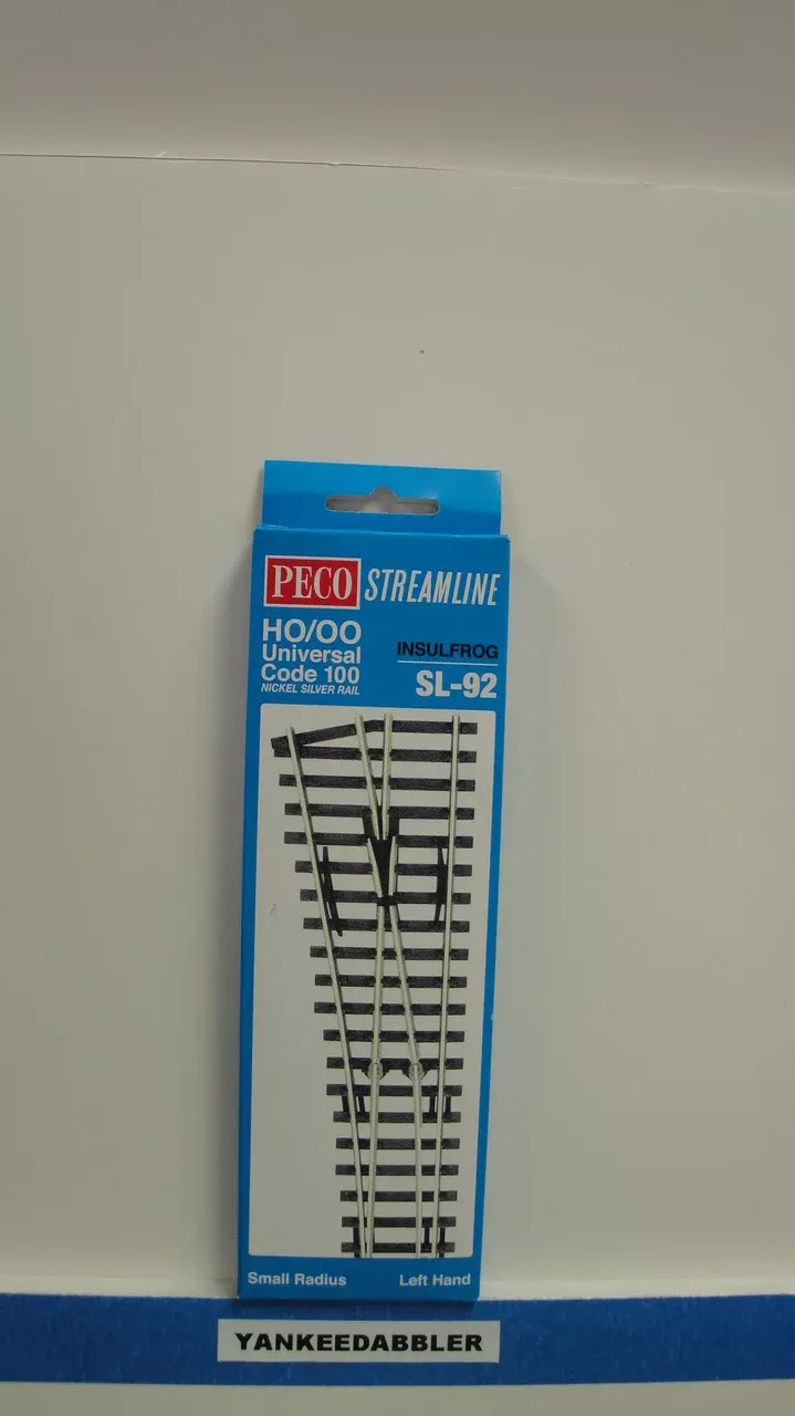 SL-92 Peco / SL-92 HO Code 100 Left-Hand Small Radius Insulfrog Turnout (SCALE=HO ) P Part # PCO-SL-92