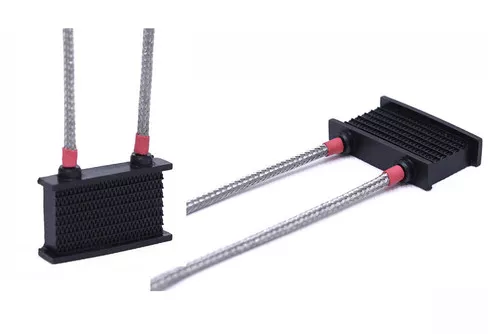SRC 1/10 Scale FRONT INTERCOOLER RADIATOR Side Stainless Lines *SMALL* -BLACK-