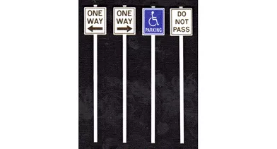 T2068 O Scale Misc Road Signs 8pcs