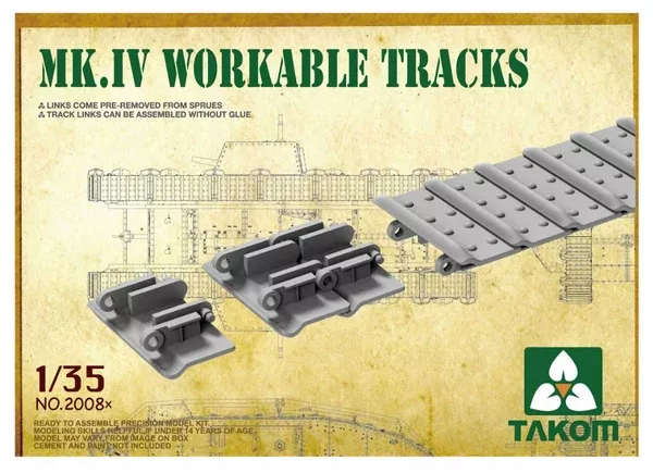 Takom 2008X 1/35 Mark IV Workable Tracks