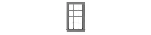 Tichy O Scale #2048 6/6 DOUBLE HUNG WINDOW - 2048