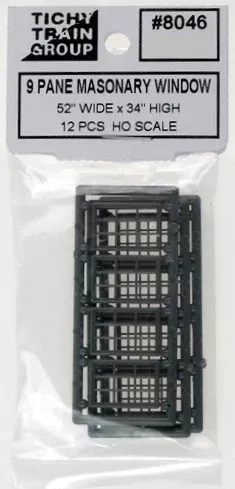Tichy Train Group HO 8046 9 Pane Masonry Window (12)
