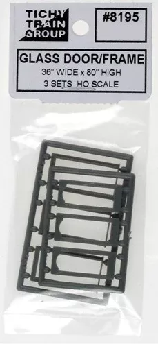 Tichy Train Group HO 8195 Glass Door and Frame (3 sets) (d)