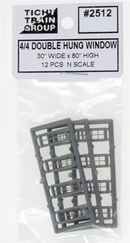 Tichy Train Group N 2512 30" x 80" 4/4 Double Hung Window (12)