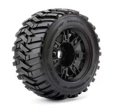 Trigger 1/8 Racing WHEELS & TIRES Off-Road Tread (2PC) -BLACK -