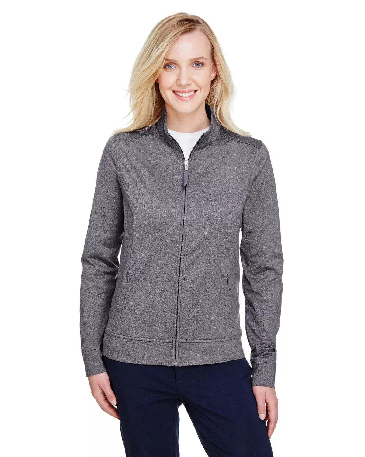 UltraClub UC400W Ladies’ Navigator Heather Performance Full-Zip