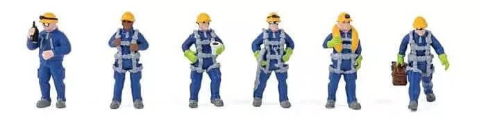 Wind Turbine Techs 6 HO Scale SceneMaster Figures