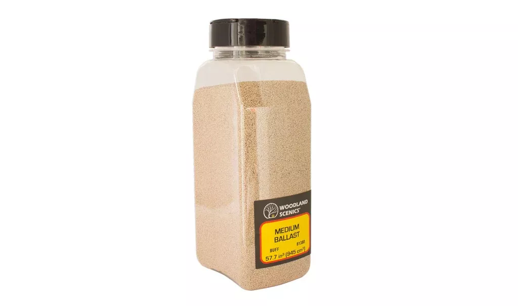 Woodland Scenics 1380 Medium Ballast Buff Shaker 32oz