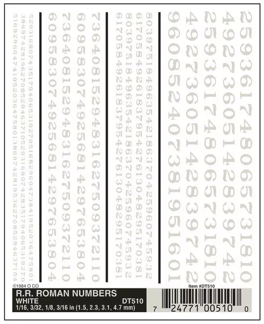 Woodland Scenics DT510 Dry Transfer Decals