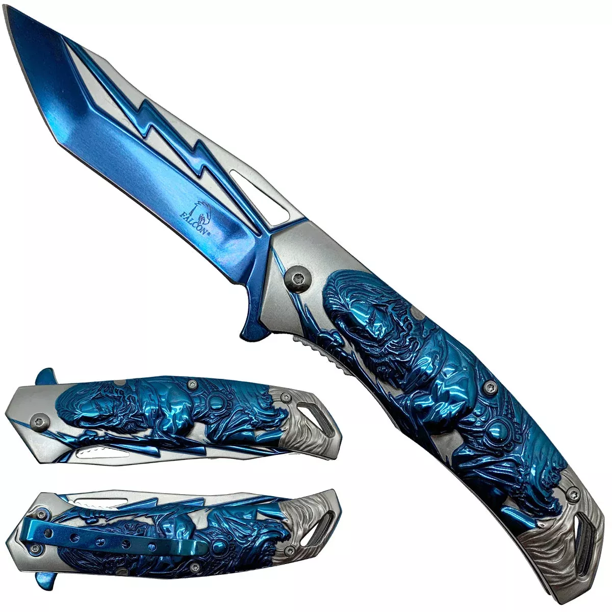 Zeus Blue Spring Assisted Pocket Knife